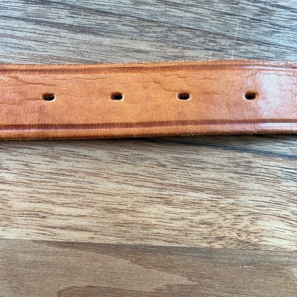 WESTERN Style Belt Tan Leather Lacing Design Removable Buckle Rodeo Stampede - Picture 5 of 12